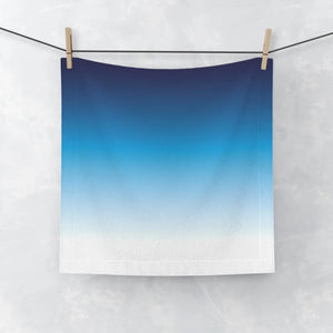 Gradient Blue Face Towel – 13x13 Cotton Cloth - Dipaliz - Washcloths