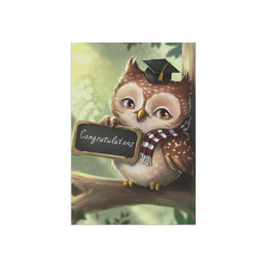 Congrats Garden Banner – Graduating Owl Canvas - Dipaliz - Flags & Windsocks