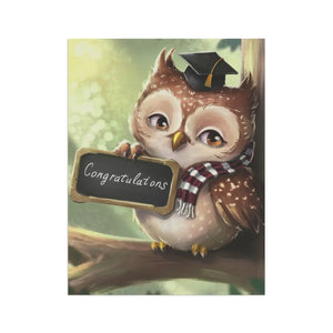 Congrats Garden Banner – Graduating Owl Canvas - Dipaliz - Flags & Windsocks