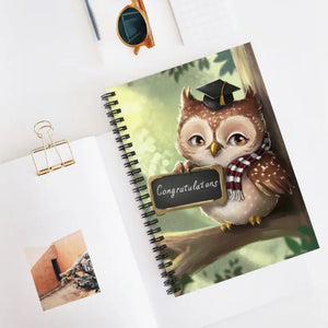 Spiral Notebook Graduation Gift - Premium Owl Design - Dipaliz - one Size - Journals