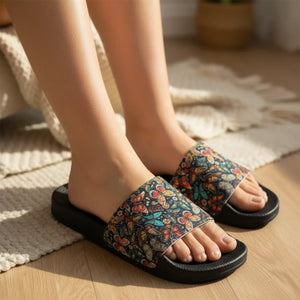 Graphic Butterflies Slide Sandals – Summer - Dipaliz