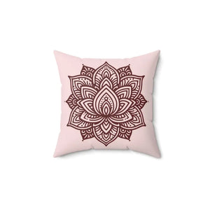 Graphic Lotus Flower Polyester Square Pillow - Cozy Chic - Dipaliz - 14’’ × - Throw Pillows