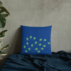 Graphic Peacock Feathers Pillow Insert Included - Dipaliz - Throw Pillows