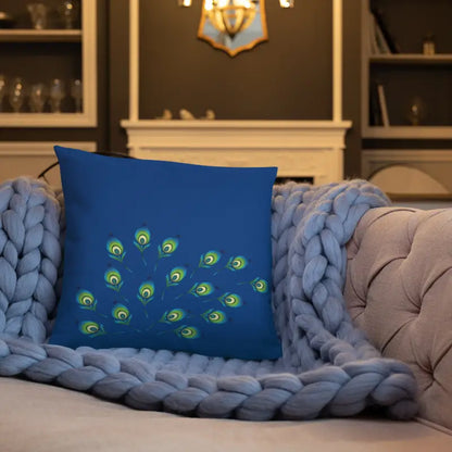 Graphic Peacock Feather Pillow with Insert: Elevate your Decor - Home