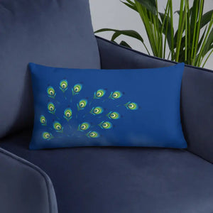 Graphic Peacock Feathers Pillow Insert Included - Dipaliz - Throw Pillows