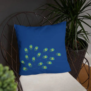 Graphic Peacock Feathers Pillow Insert Included - Dipaliz - Throw Pillows