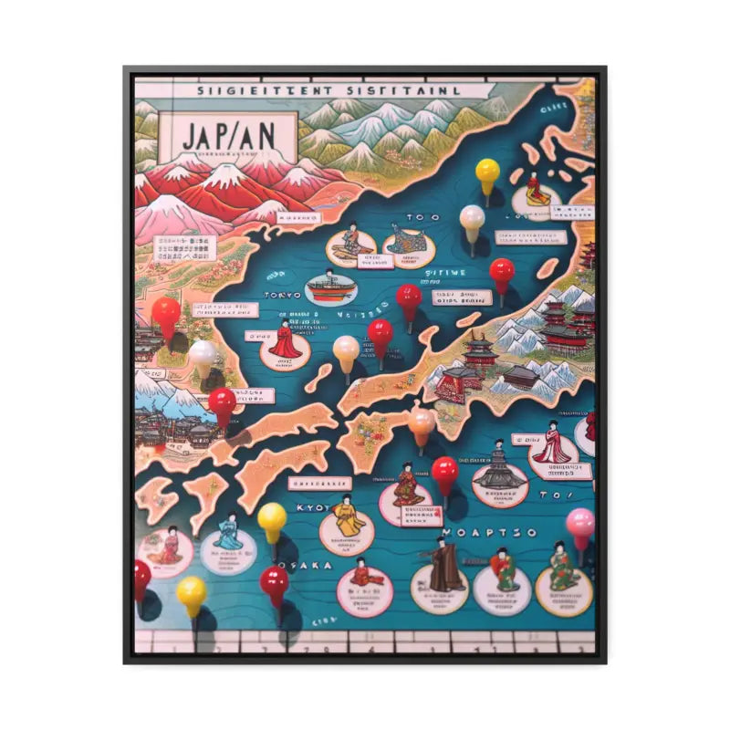 Graphic Representation Of Map Japan Gallery Canvas Wraps Vertical Frame