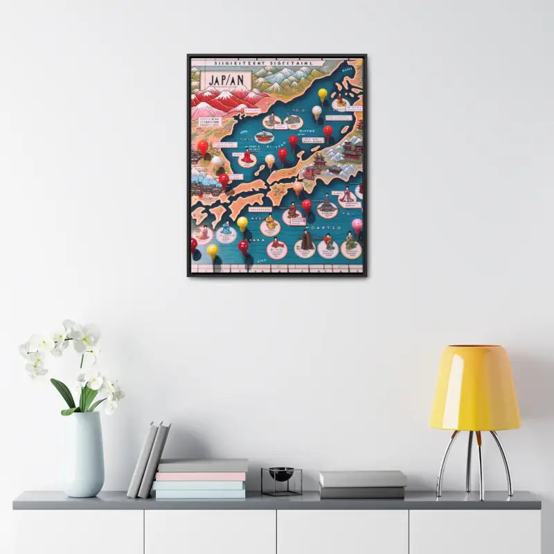 Graphic Representation Of Map Japan Gallery Canvas Wraps Vertical Frame