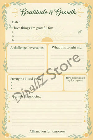 Digital Downloads - Growth Journal Printable - Gratitude & Personal Development - Dipaliz
