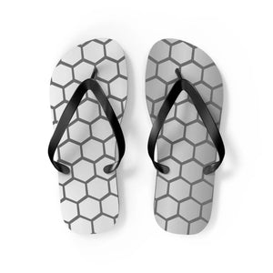 Stylish Gray Hexagon Flip Flops - Summer Comfort - Dipaliz - Slippers