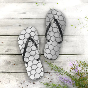 Stylish Gray Hexagon Flip Flops - Modern Pattern Design - Dipaliz - Slippers