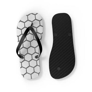 Stylish Gray Hexagon Flip Flops - Modern Pattern Design - Dipaliz - Slippers