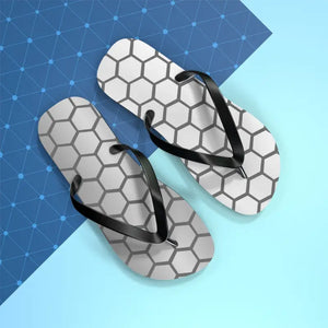 Stylish Gray Hexagon Flip Flops - Modern Pattern Design - Dipaliz - Slippers