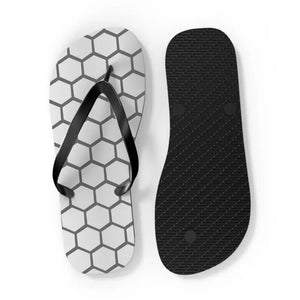 Stylish Gray Hexagon Flip Flops - Modern Pattern Design - Dipaliz - Slippers