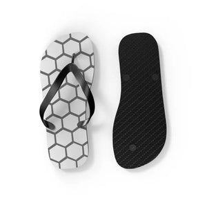 Stylish Gray Hexagon Flip Flops - Modern Pattern Design - Dipaliz - Slippers