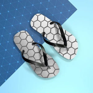 Stylish Gray Hexagon Flip Flops - Modern Pattern Design - Dipaliz - Slippers