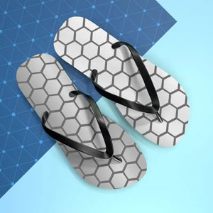 Stylish Gray Hexagon Flip Flops - Modern Pattern Design - Dipaliz - Slippers