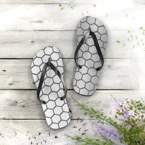 Stylish Gray Hexagon Flip Flops - Modern Pattern Design - Dipaliz - Slippers