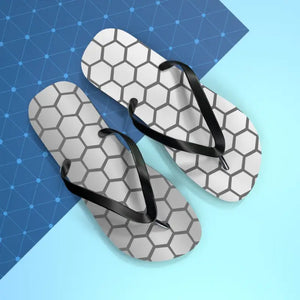 Stylish Gray Hexagon Flip Flops - Modern Pattern Design - Dipaliz - Slippers