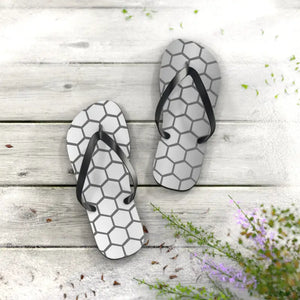 Stylish Gray Hexagon Flip Flops - Modern Pattern Design - Dipaliz - Slippers
