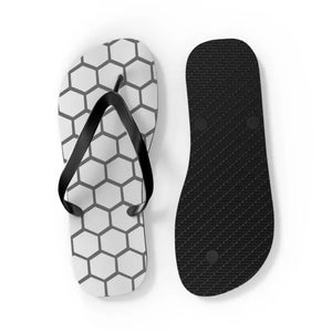 Stylish Gray Hexagon Flip Flops - Modern Pattern Design - Dipaliz - Slippers