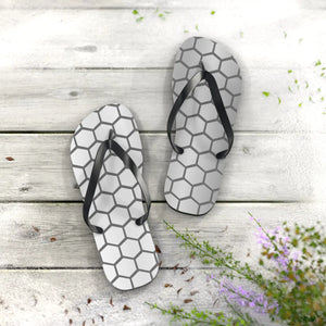Stylish Gray Hexagon Flip Flops - Summer Comfort - Dipaliz - Slippers