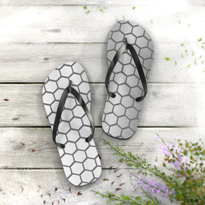 Stylish Gray Hexagon Flip Flops - Summer Comfort - Dipaliz - Slippers