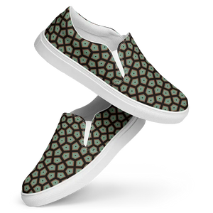 Canvas Shoes Muted Green Abstract Pattern Comfort Style - Dipaliz - 5 - Sneakers