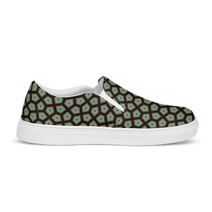 Canvas Shoes Muted Green Abstract Pattern Comfort Style - Dipaliz - Sneakers