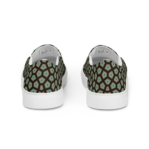 Canvas Shoes Muted Green Abstract Pattern Comfort Style - Dipaliz - Sneakers