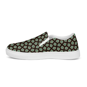 Canvas Shoes Muted Green Abstract Pattern Comfort Style - Dipaliz - Sneakers