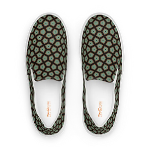 Canvas Shoes Muted Green Abstract Pattern Comfort Style - Dipaliz - Sneakers