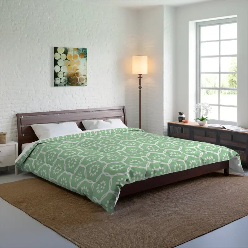 Dream in Style with Green Abstract Bliss Comforter - 104’’ × 88’’ Home Decor