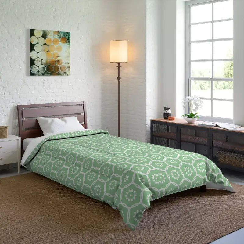 Dream in Style with Green Abstract Bliss Comforter - 68’’ × 92’’ Home Decor