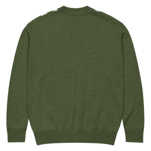 Green Argyle Diamond Knit Cardigan - Cozy Layering Essential - Dipaliz - Cardigans