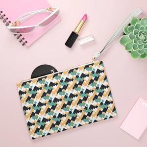 Vibrant Yellow Abstract Chic Clutch Bag Vegan Leather - Dipaliz - Bags