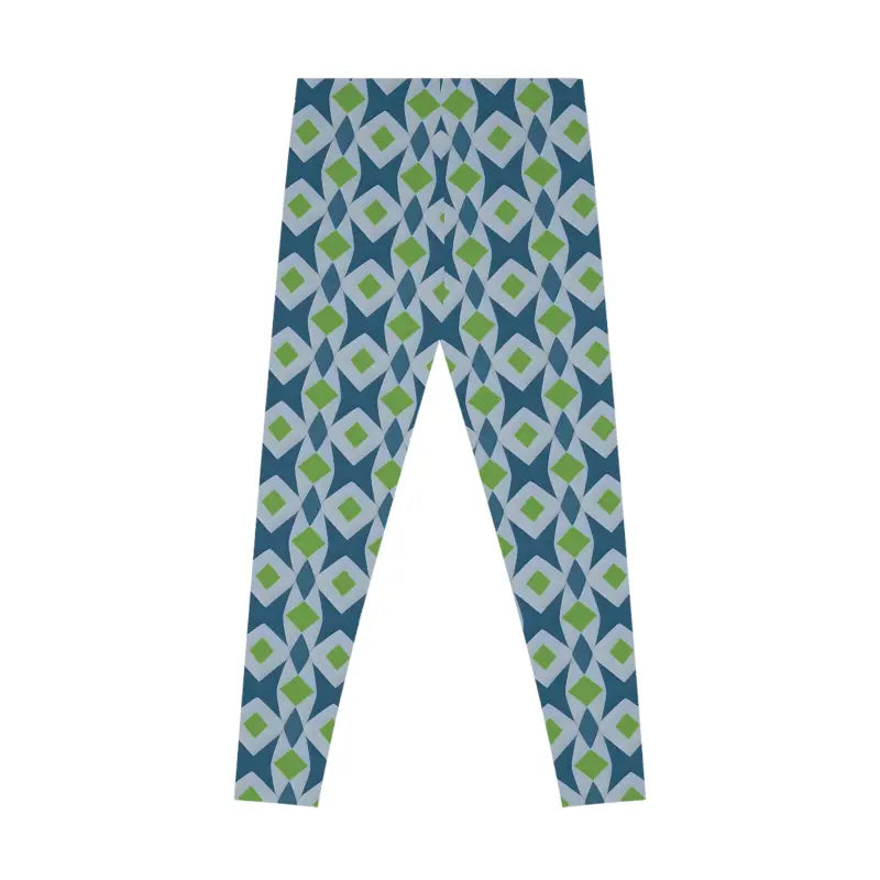 Stunning Blue Geometric Leggings for Yoga & Everyday Style - All Over Prints