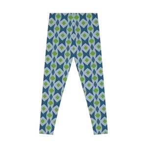 Blue Geometric Pattern Leggings - Bold Active Style - Dipaliz - Activewear