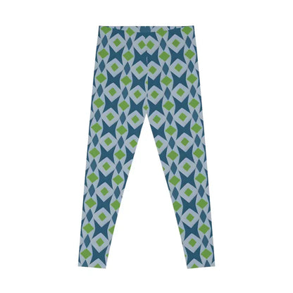 Stunning Blue Geometric Leggings for Yoga & Everyday Style - All Over Prints