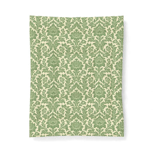 Green Damask Cotton Comforter - Vintage Floral - Dipaliz - Quilts & Comforters