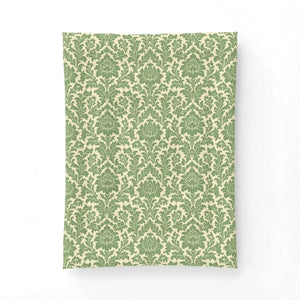 Green Damask Cotton Comforter - Vintage Floral - Dipaliz - Quilts & Comforters