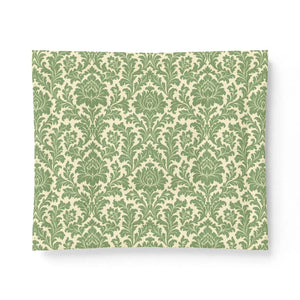 Green Damask Cotton Comforter - Vintage Floral - Dipaliz - Quilts & Comforters