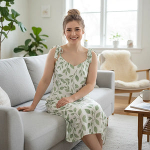 Eucalyptus Midi Dress – Built-in Bra Chiffon - Dipaliz - Dresses - Xs