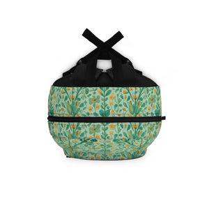 Bold Green Floral Backpack - Rugged Polyester - Dipaliz - Backpacks