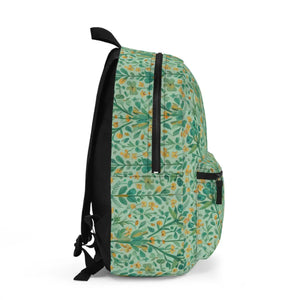 Bold Green Floral Backpack - Rugged Polyester - Dipaliz - Backpacks