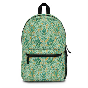 Bold Green Floral Backpack - Rugged Polyester - Dipaliz - Backpacks