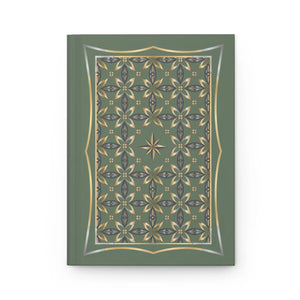 Green Geometric Hardcover Journal - Floral Mosaic - Dipaliz - Journals