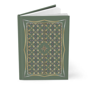 Green Geometric Hardcover Journal - Floral Mosaic - Dipaliz - Journals