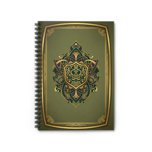 Green Gold Mandala Spiral Notebook - Ruled Intention Journal - Dipaliz - Journals