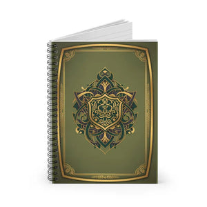 Green Gold Mandala Spiral Notebook - Ruled Pages for Notes - Dipaliz - one Size - Paper Products